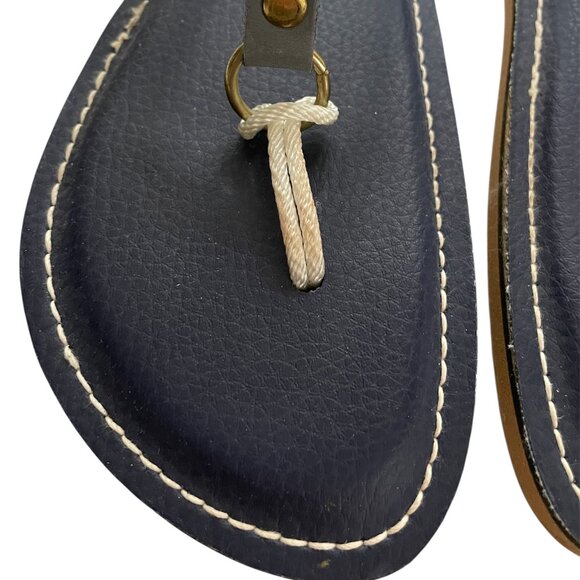 Kino Cordones Navy Rope Flip Flops Strap Sandals-6 - Picture 4 of 11